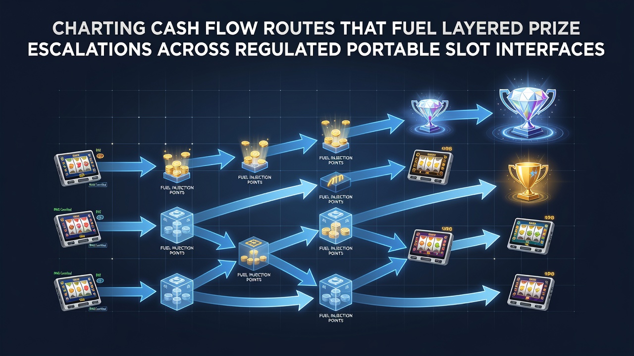 Schematic overview of capital movement through mobile slot payment networks and prize pool contributions