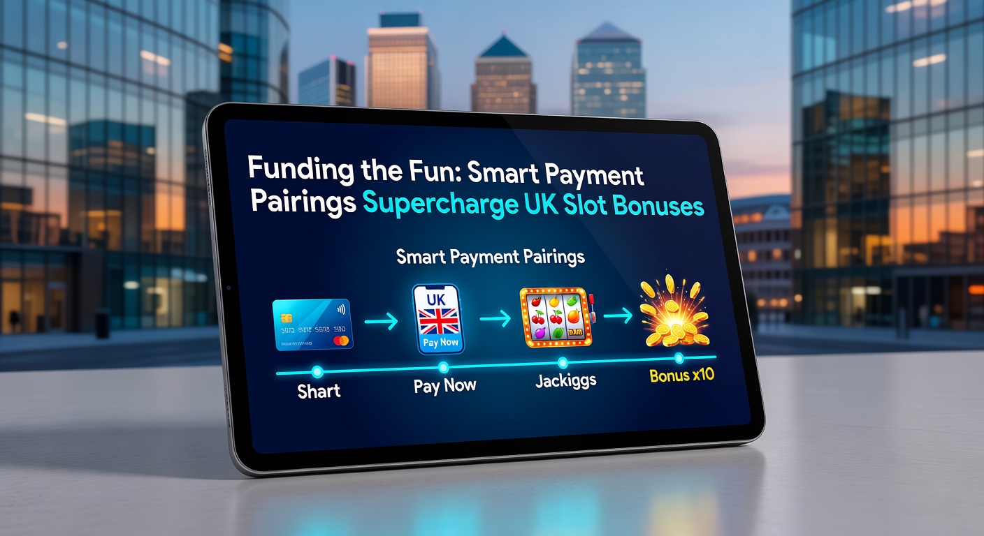 Vibrant graphic showing payment icons like cards and e-wallets linking to exploding slot bonus multipliers on a UK-themed casino backdrop