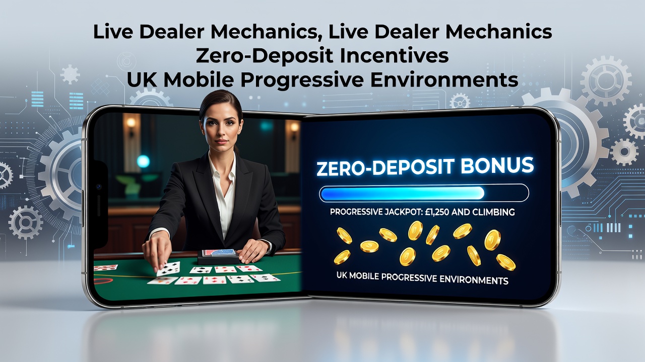 Live dealer interface displaying real-time progressive jackpot tracking on a mobile screen alongside zero-deposit bonus indicators
