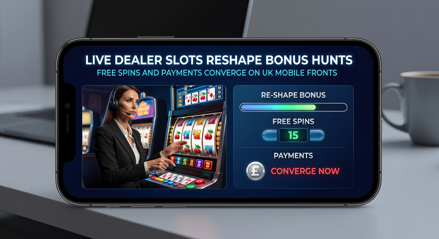 Vibrant live dealer slot interface on a mobile screen showing spinning reels with a host interacting in real-time