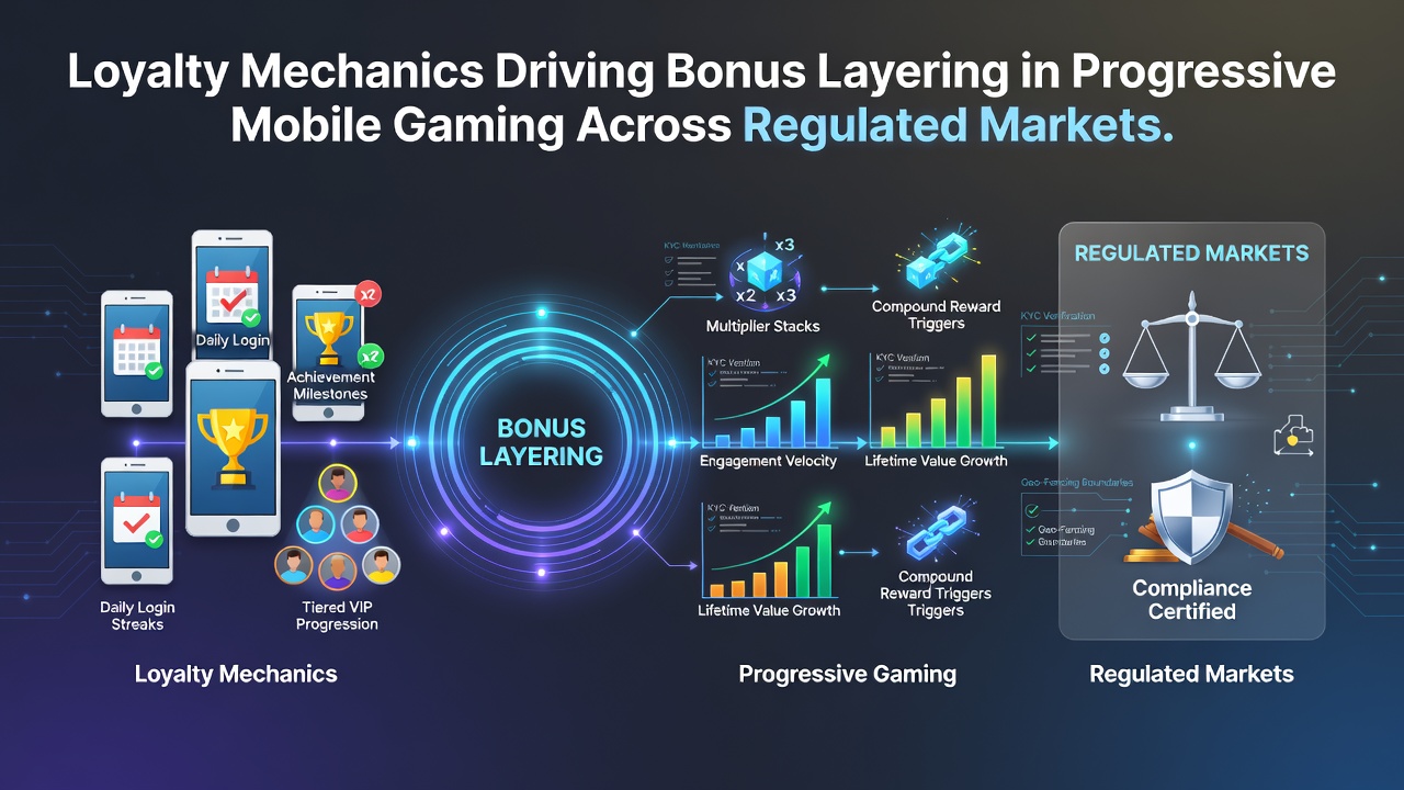 Dashboard view of tiered loyalty rewards syncing with mobile progressive jackpot progress