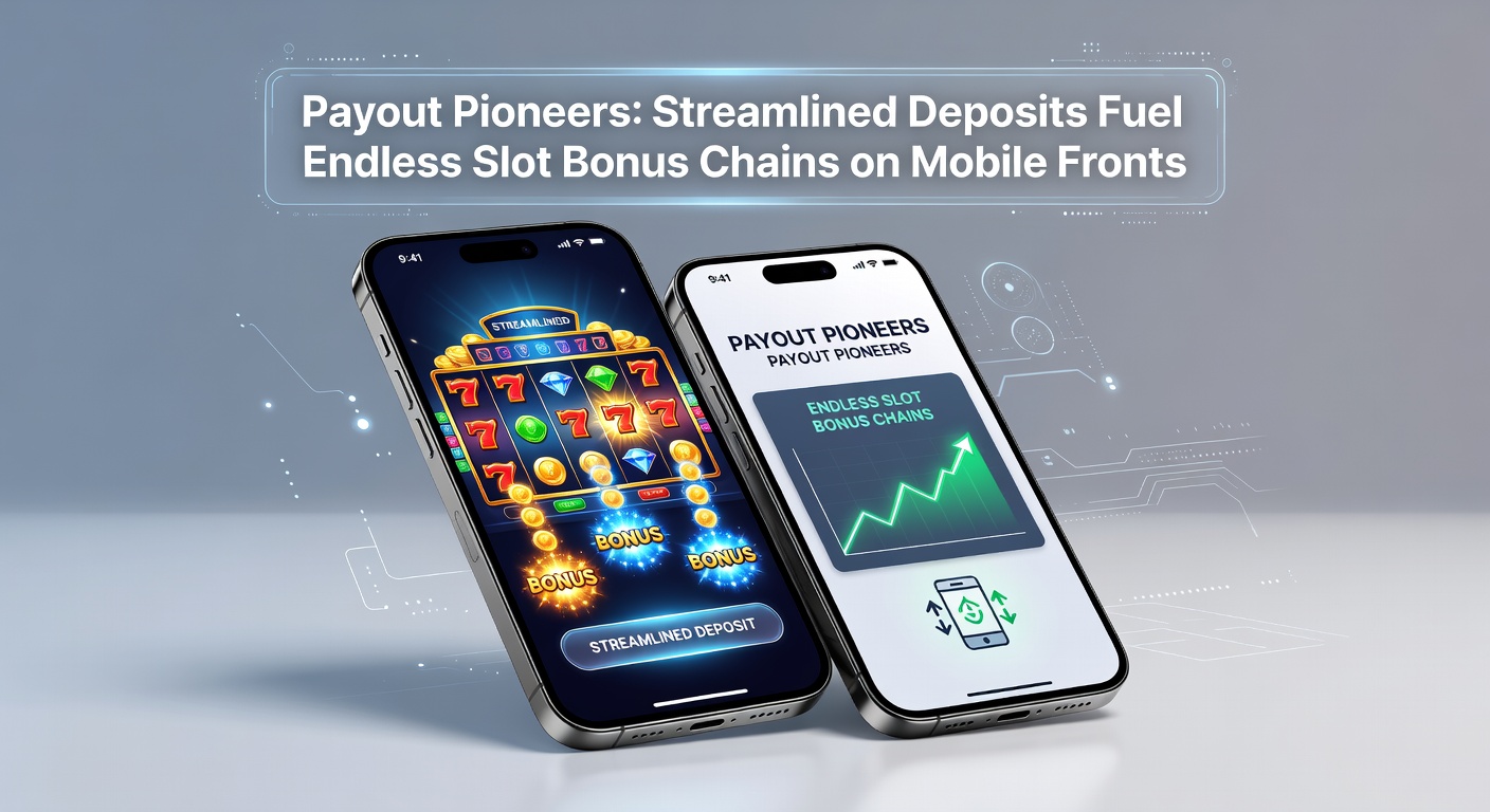Dynamic graphic of slot bonus chain exploding with coins, deposits, and mobile notifications linking wins seamlessly