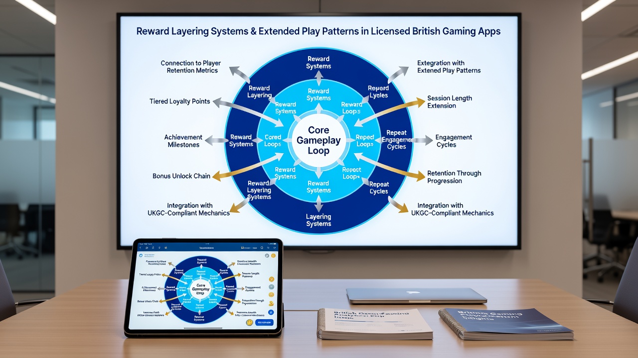 Infographic illustrating extended play patterns linked to reward layering in UK gaming apps