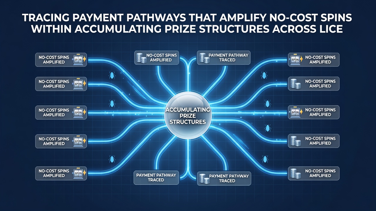 Illustration of mobile screen displaying free spins interface connected to accumulating jackpot meter via payment gateway