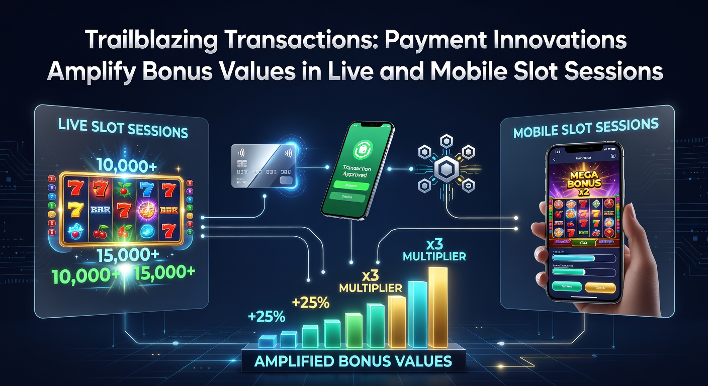 Vibrant graphic showing live slot interfaces with payment streams flowing into bonus explosion visuals, capturing the synergy of real-time transactions and jackpot builds on handheld devices
