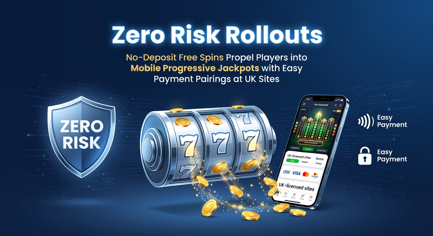 Vibrant mobile slot screen showing progressive jackpot counter ticking up alongside free spin icons and payment method logos, capturing the thrill of zero-risk entry into high-stakes play at UK casino sites